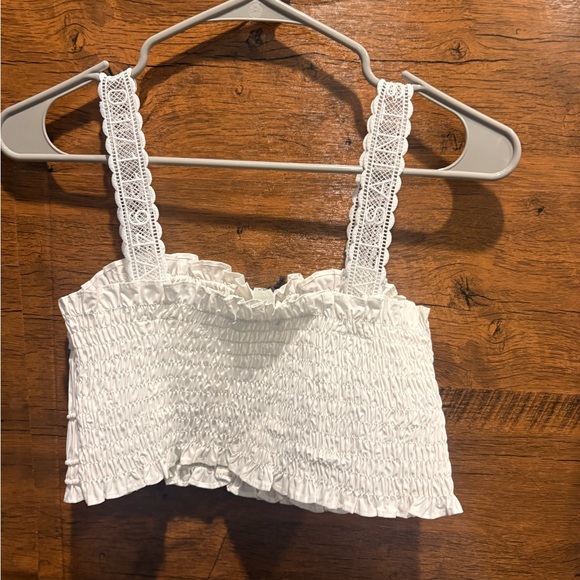 All Saints Top Smocked Alex Crop Top - Picture 9 of 9